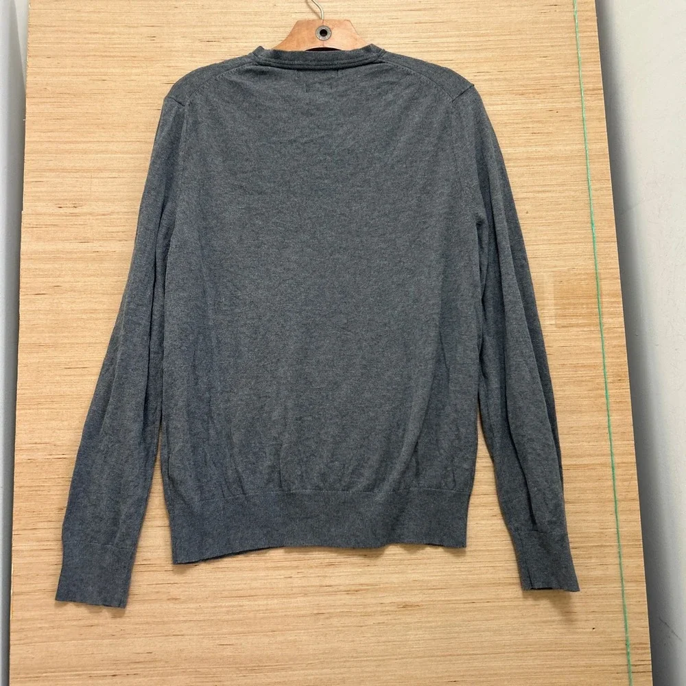 Banana Republic Mens Medium Grey Silk Cotton Cashmere V-Neck Sweater